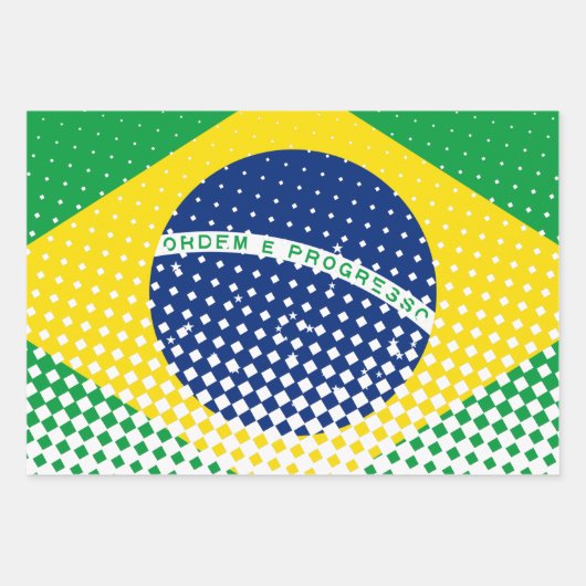 Flagge Brasiliens mit Halftone-Effekt Geschenkpapier Set (Vorderseite 2)