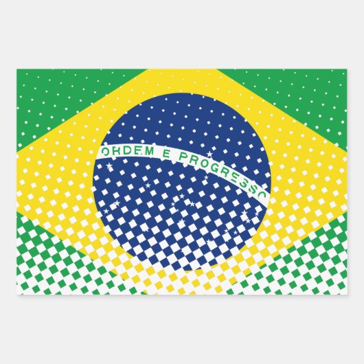 Flagge Brasiliens mit Halftone-Effekt Geschenkpapier Set (Vorderseite)