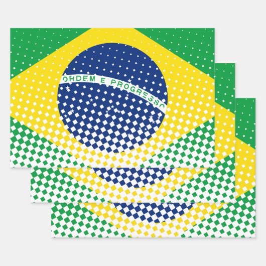 Flagge Brasiliens mit Halftone-Effekt Geschenkpapier Set (Set)