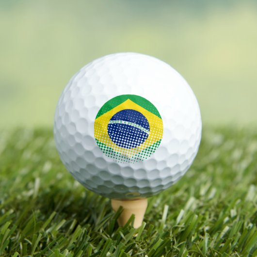 Flagge Brasiliens mit Halftone-Effekt Golfball (Insitu T-Shirt)