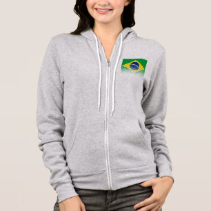 Flagge Brasiliens mit Halftone-Effekt Hoodie