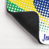 Flagge Brasiliens mit Halftone-Effekt-Individuelle Mousepad (Ecke)