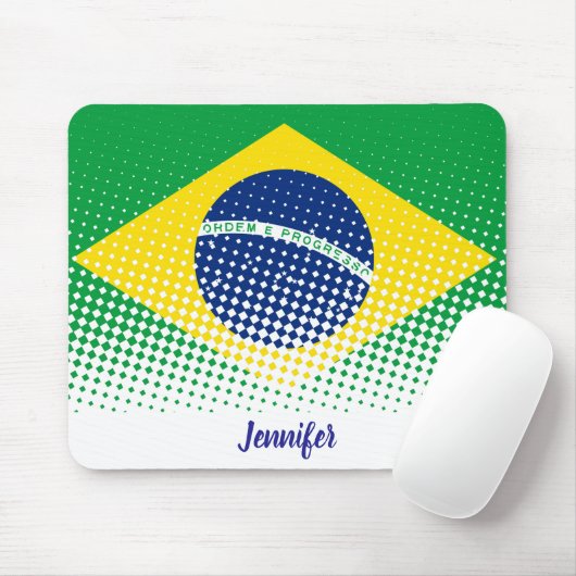 Flagge Brasiliens mit Halftone-Effekt-Individuelle Mousepad (Mit Mouse)
