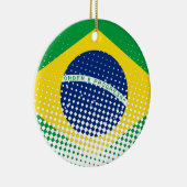 Flagge Brasiliens mit Halftone-Effekt Keramik Ornament (Rechts)