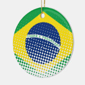 Flagge Brasiliens mit Halftone-Effekt Keramik Ornament (Links)