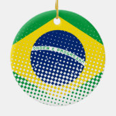 Flagge Brasiliens mit Halftone-Effekt Keramik Ornament (Hinten)