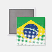 Flagge Brasiliens mit Halftone-Effekt Magnet (Vorderseite/Rückseite)