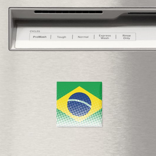 Flagge Brasiliens mit Halftone-Effekt Magnet (In Situ (Geschirrspüler))