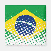 Flagge Brasiliens mit Halftone-Effekt Magnet (Vorne)