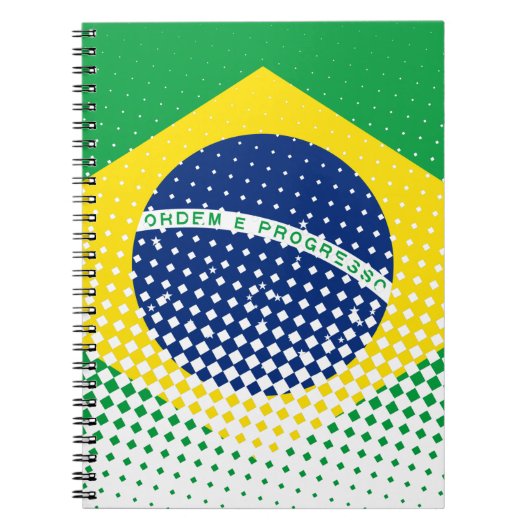 Flagge Brasiliens mit Halftone-Effekt Notizblock (Vorderseite)