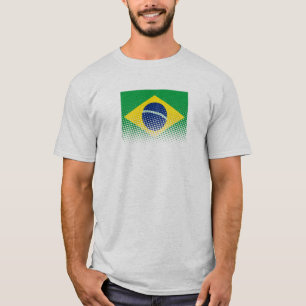 Flagge Brasiliens mit Halftone-Effekt T-Shirt