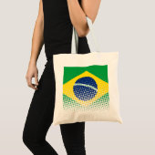 Flagge Brasiliens mit Halftone-Effekt Tragetasche (Vorderseite (Produkt))