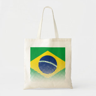 Flagge Brasiliens mit Halftone-Effekt Tragetasche