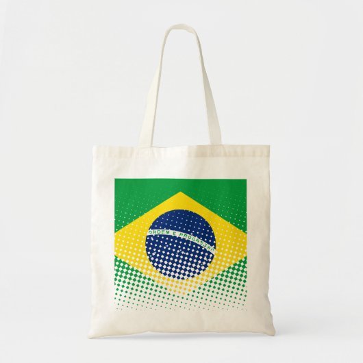 Flagge Brasiliens mit Halftone-Effekt Tragetasche (Vorne)