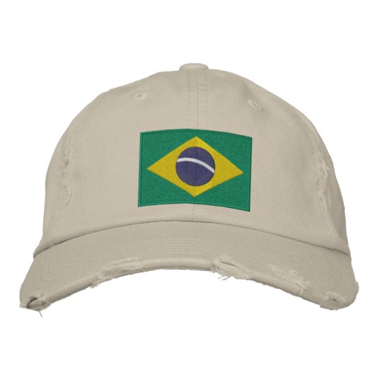 Flagge Brasiliens mit Personalisiertem Text Bestickte Kappe (Vorderseite)