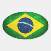 Flagge Brasiliens Ovaler Aufkleber (Vorderseite)