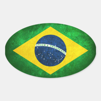 Flagge Brasiliens Ovaler Aufkleber