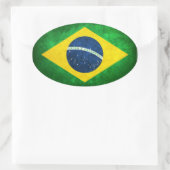 Flagge Brasiliens Ovaler Aufkleber (Tasche)