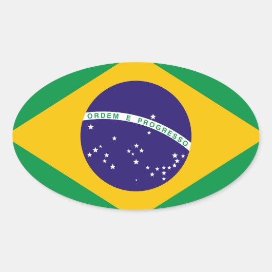 Flagge Brasiliens Ovaler Aufkleber (Vorderseite)