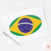 Flagge Brasiliens Ovaler Aufkleber (Umschlag)