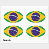 Flagge Brasiliens Ovaler Aufkleber (Blatt)