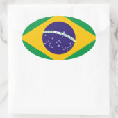 Flagge Brasiliens Ovaler Aufkleber (Tasche)