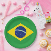 Flagge Brasiliens Pappteller (Party)