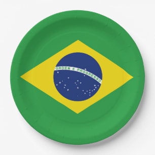 Flagge Brasiliens Pappteller