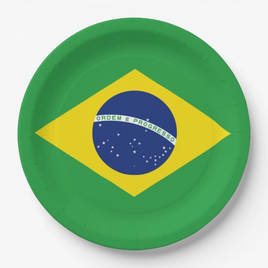 Flagge Brasiliens Pappteller (Vorderseite)