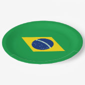 Flagge Brasiliens Pappteller (Schrägansicht)