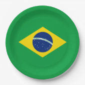 Flagge Brasiliens Pappteller (Vorderseite)