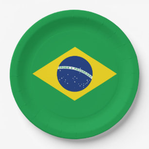 Flagge Brasiliens Pappteller
