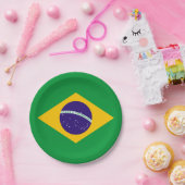 Flagge Brasiliens Pappteller (Party)
