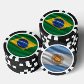 Flagge Brasiliens Pokerchips (Stapel)