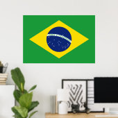 Flagge Brasiliens Poster (Heimbüro)