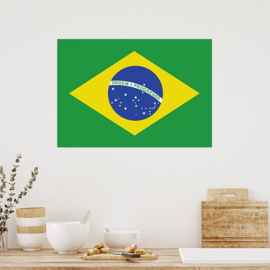 Flagge Brasiliens Poster (Küche)