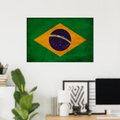 Flagge Brasiliens Poster (Heimbüro)