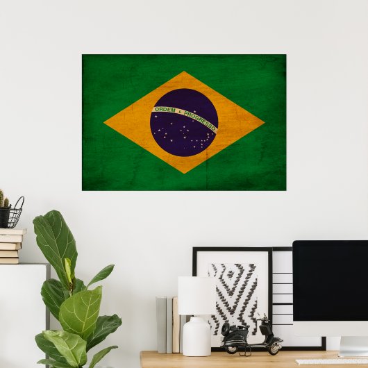 Flagge Brasiliens Poster (Heimbüro)