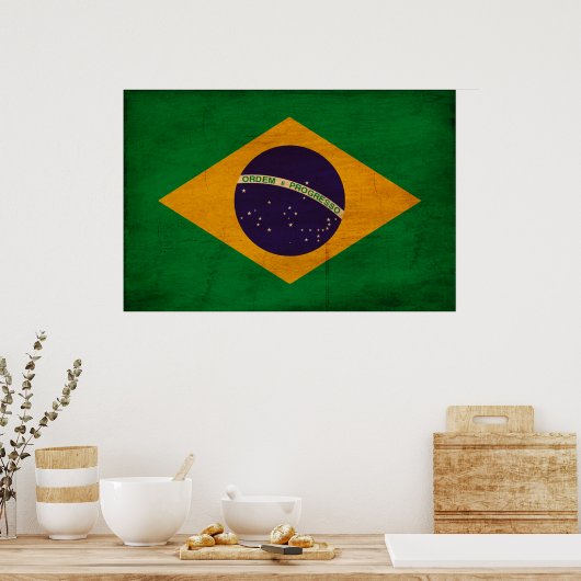 Flagge Brasiliens Poster (Küche)
