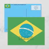 Flagge Brasiliens Postkarte (Vorne/Hinten)