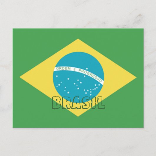 Flagge Brasiliens Postkarte (Vorderseite)