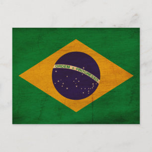 Flagge Brasiliens Postkarte