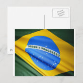Flagge Brasiliens Postkarte (Vorne/Hinten)