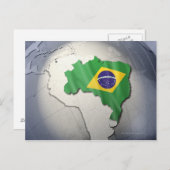 Flagge Brasiliens Postkarte (Vorne/Hinten)