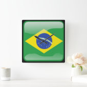 Flagge Brasiliens Quadratische Wanduhr (Zuhause)