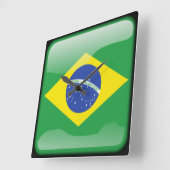 Flagge Brasiliens Quadratische Wanduhr (Winkel)