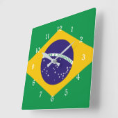 Flagge Brasiliens Quadratische Wanduhr (Winkel)