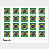 Flagge Brasiliens Quadratischer Aufkleber (Blatt)