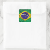 Flagge Brasiliens Quadratischer Aufkleber (Tasche)