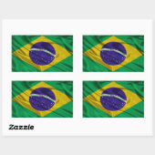 Flagge Brasiliens Rechteckiger Aufkleber (Blatt)